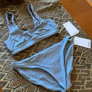 Vitamin A Sky Blue Ribbed Bikini